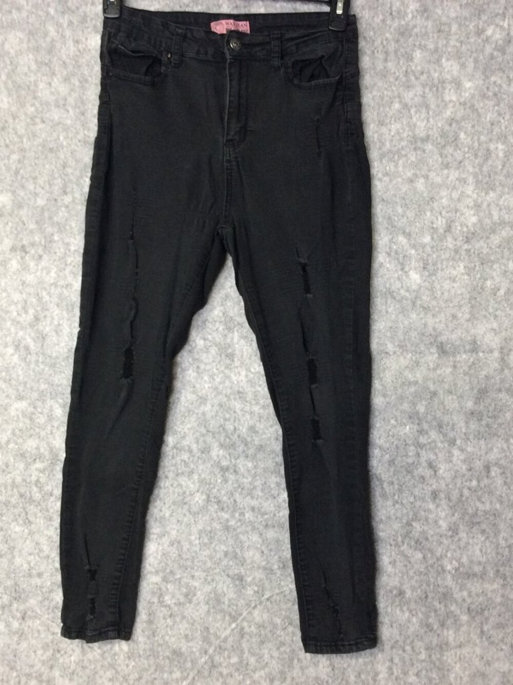 Wax Jean BUTT I LOVE YOU Size 13 Skinny Womens Black Distressed Denim  Stretch